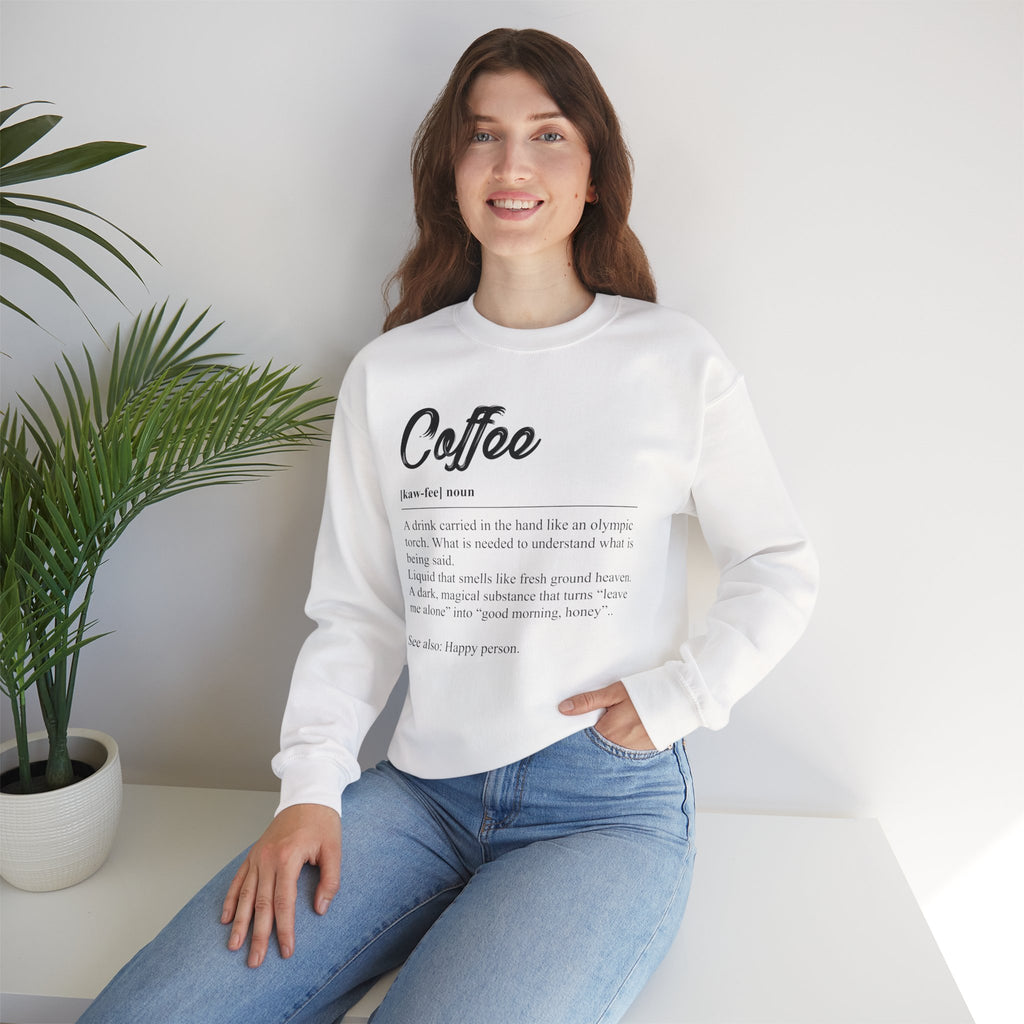 Coffee Definition Crewneck Sweatshirt — Cozy Coffee Lover Pullover