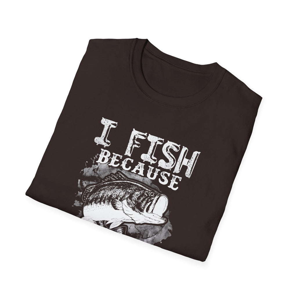 I Fish Because Punching People Is Frowned Upon T-Shirt | Funny Fishing Shirt for Anglers