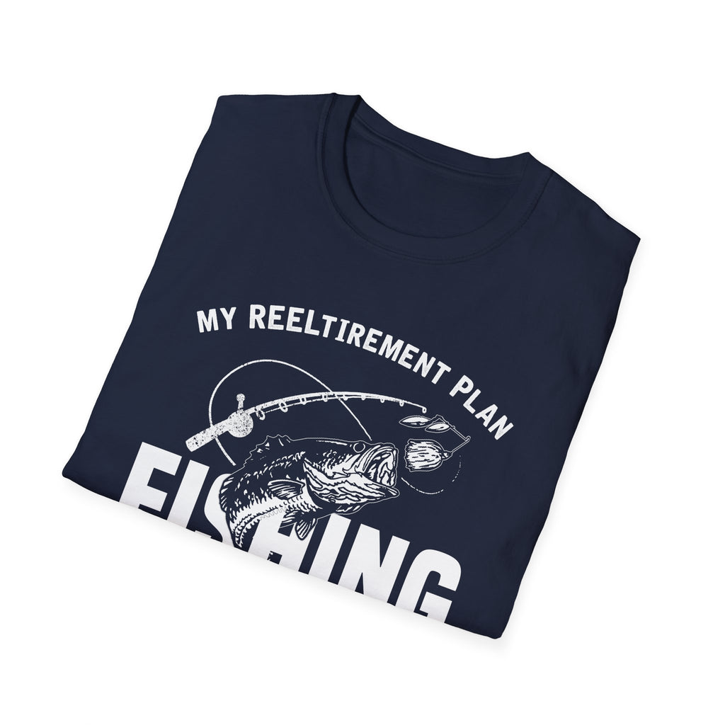Funny Fishing Unisex Softstyle T-Shirt - My Reel Itirement Plan