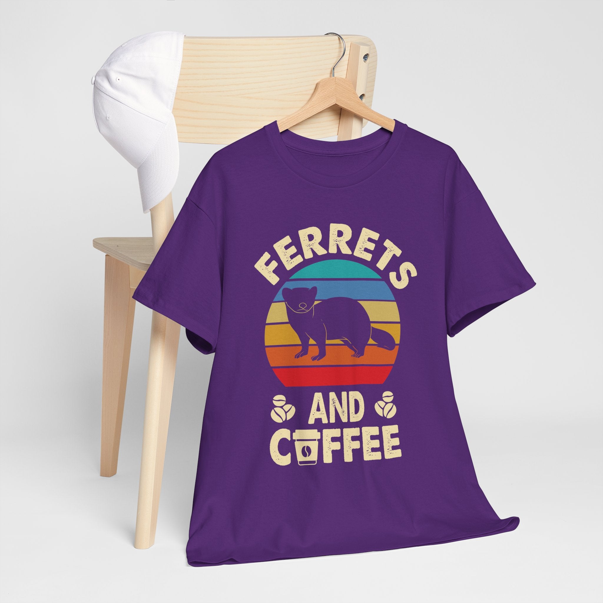 Ferrets and Coffee T-Shirt – Vintage Sunrise Ferret Lover Tee