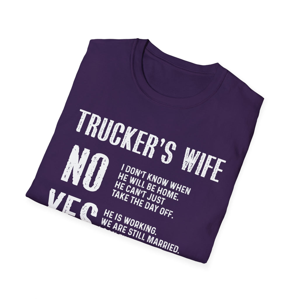 Trucker's Wife Tee, Funny Unisex Jersey Tee, Wife Gift, Trucker Apparel, Casual Humor T-Shirt