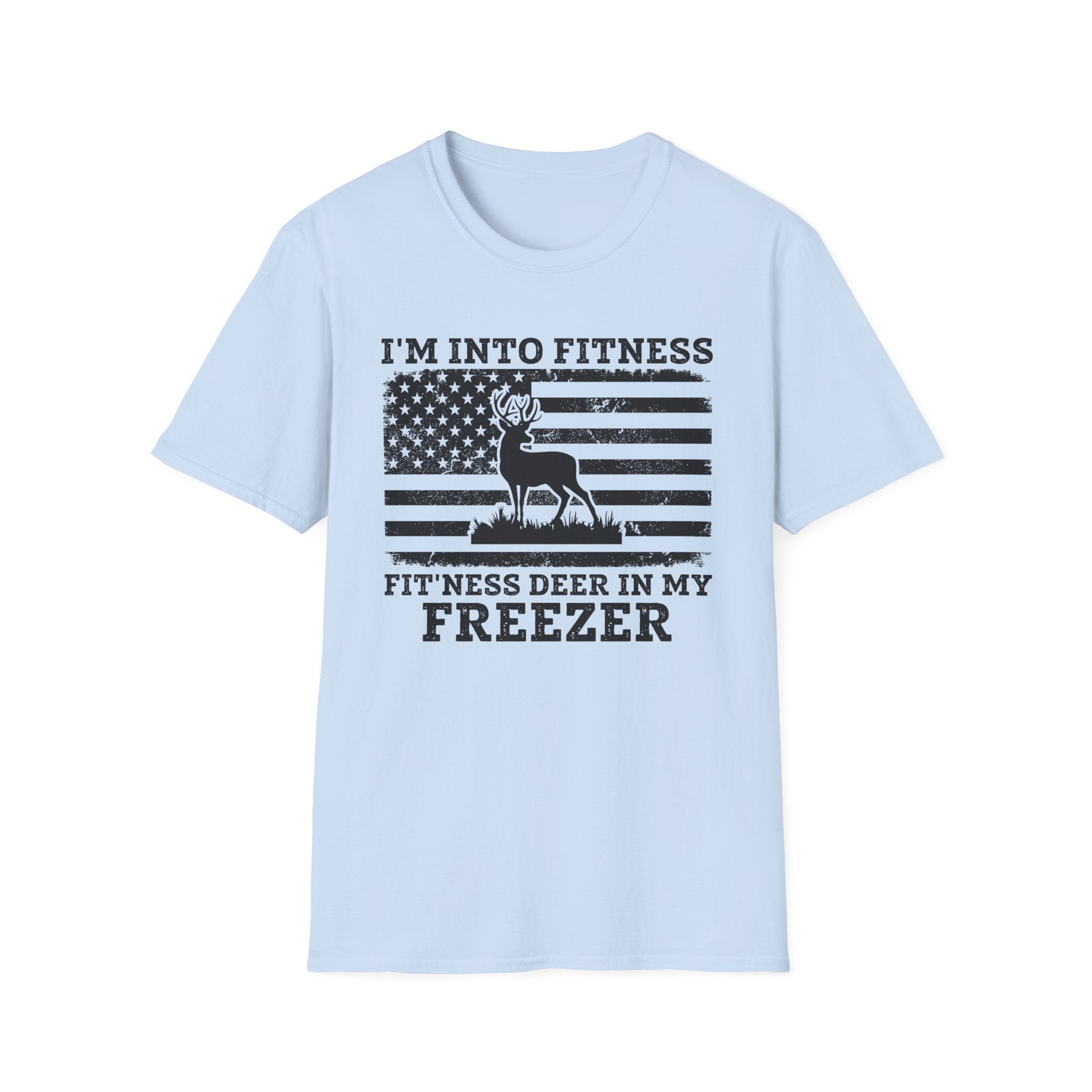 I'm Into Fitness Deer Graphic T-Shirt - Unisex Softstyle Tee for Outdoor Enthusiasts