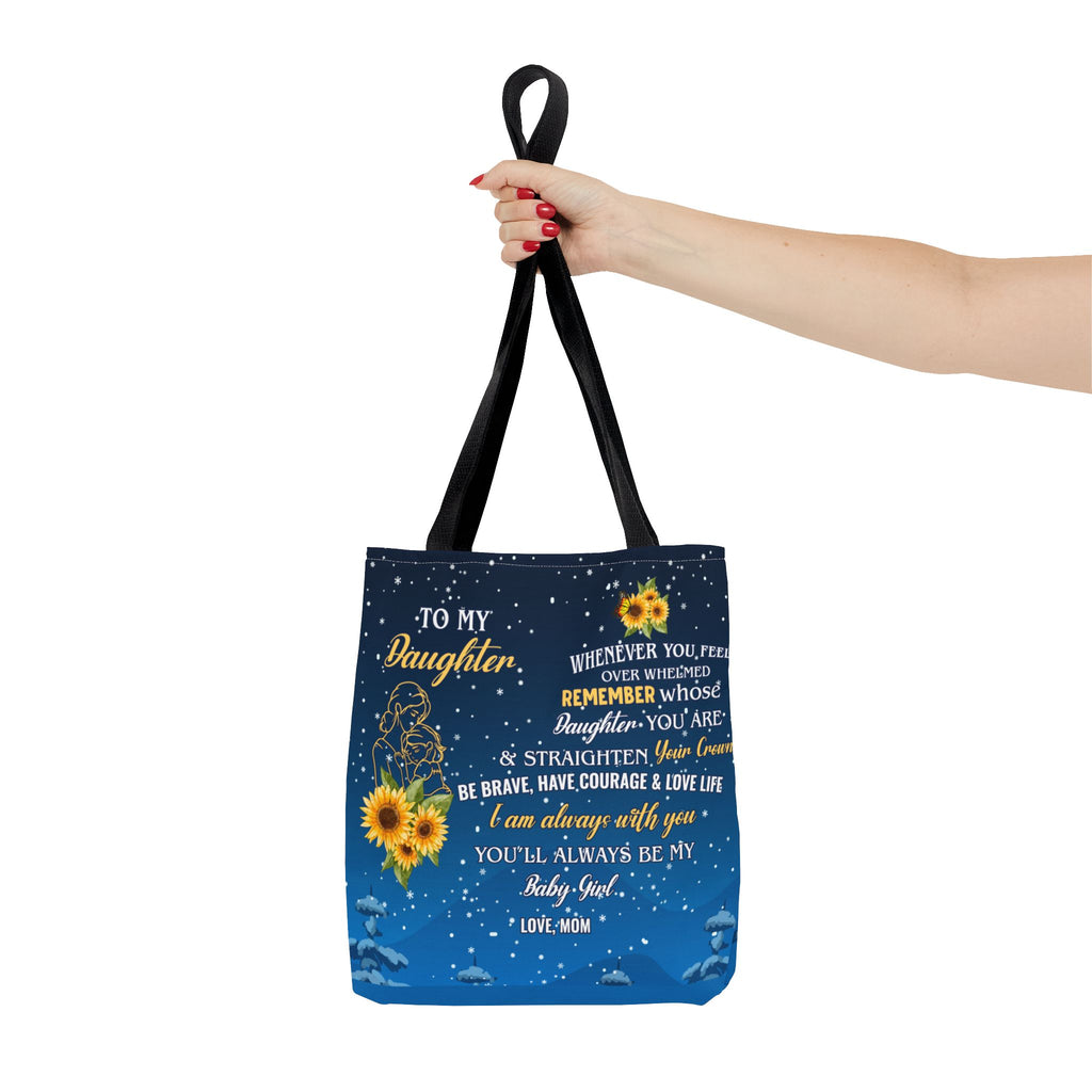 Heartfelt Sunflower Tote Bag for Daughters | Inspirational Gift | Birthday, Graduation, Mother's Day, Everyday Use, Floral Art