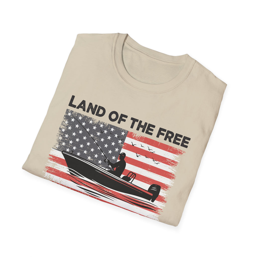 Land of the Free Fishing T-Shirt | Home of the Angler Graphic Tee for Outdoor Enthusiasts