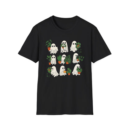 Whimsical Ghost Plant Lover T-Shirt – Perfect Gift for Halloween, Home Decor, Gardening, or Cozy Casual Wear