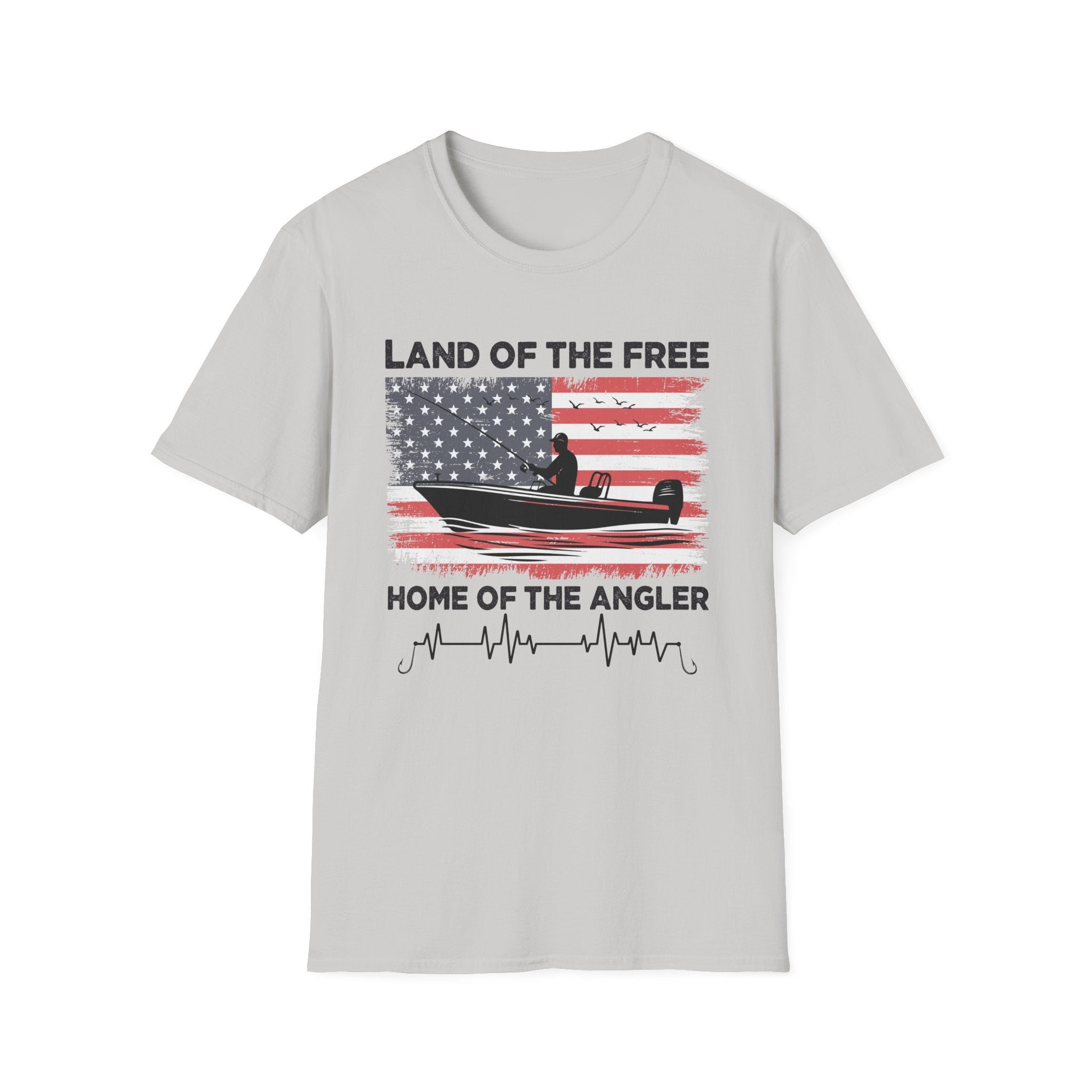 Land of the Free Fishing T-Shirt | Home of the Angler Graphic Tee for Outdoor Enthusiasts