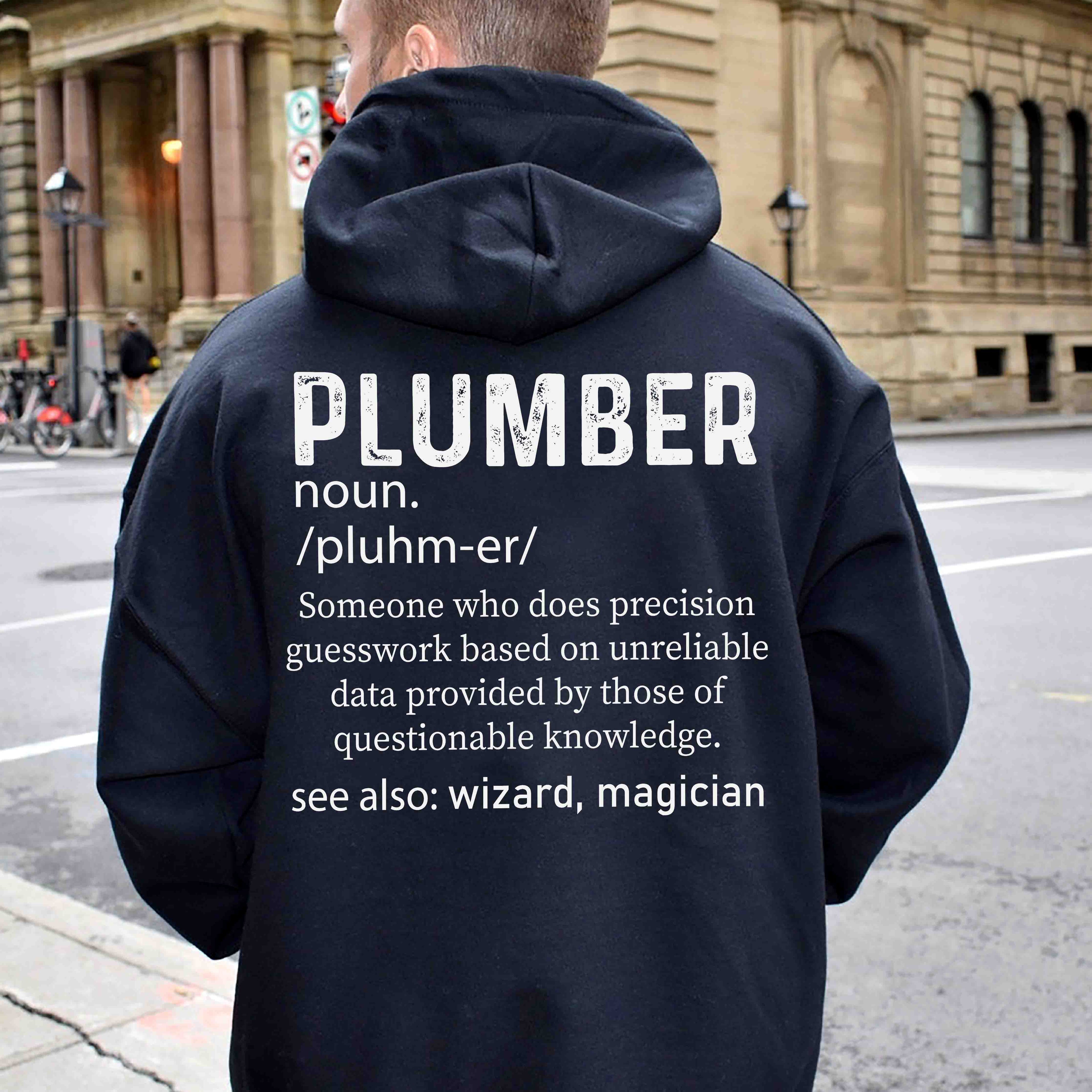 Funny Plumber Definition Hoodie for Plumbing Enthusiasts, Birthday Gift, Casual Wear, Workwear, Holiday Gift