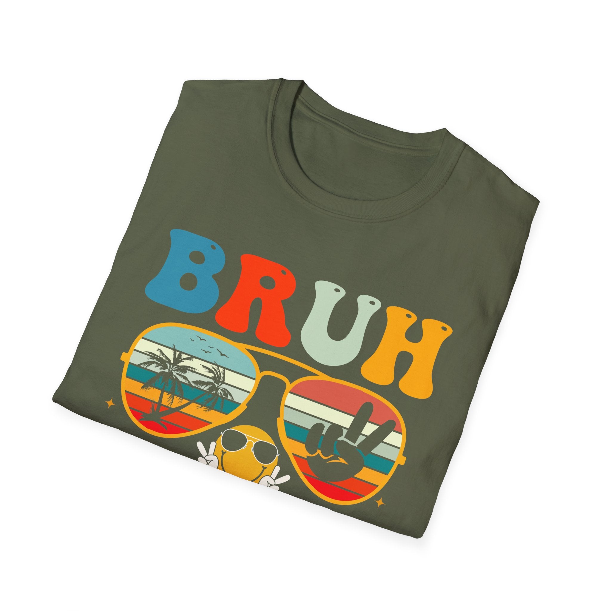 Retro Fun T-Shirt: 'Bruh We Back' Graphic Tee for Summer Vibes, Perfect for Casual Days, Festivals, or Gift Ideas