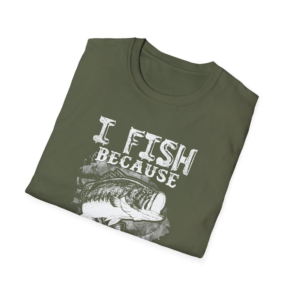 I Fish Because Punching People Is Frowned Upon T-Shirt | Funny Fishing Shirt for Anglers