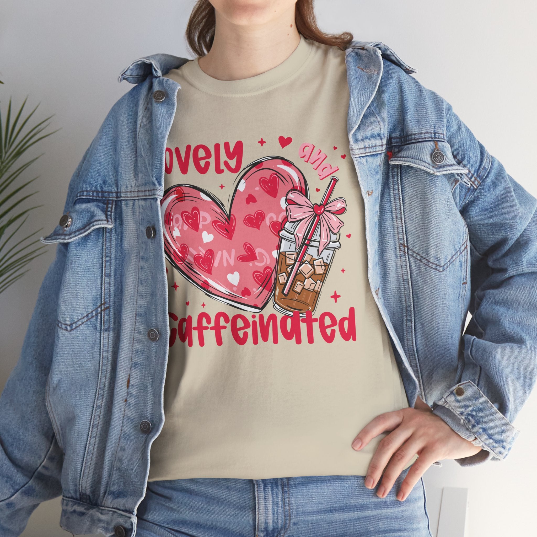 Lovely and Caffeinated T-Shirt — Valentine Coffee Heart Tee