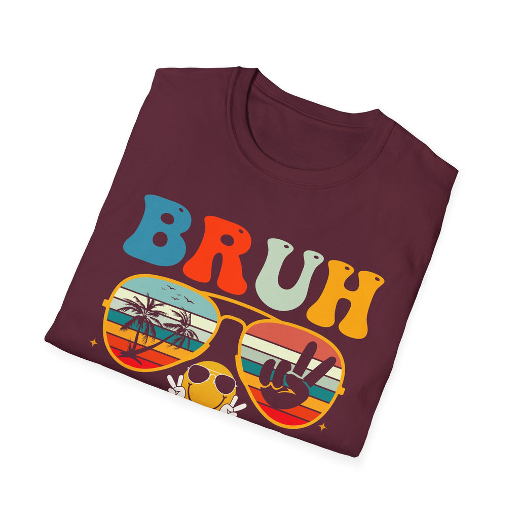 Retro Fun T-Shirt: 'Bruh We Back' Graphic Tee for Summer Vibes, Perfect for Casual Days, Festivals, or Gift Ideas