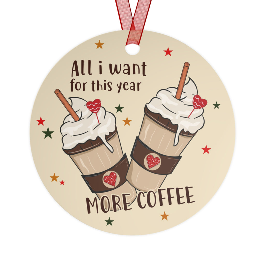 Coffee Lovers Metal Ornaments, Holiday Tree Decorations, Cute Gifts for Coffee Enthusiasts, Home Décor, Festive Keepsakes