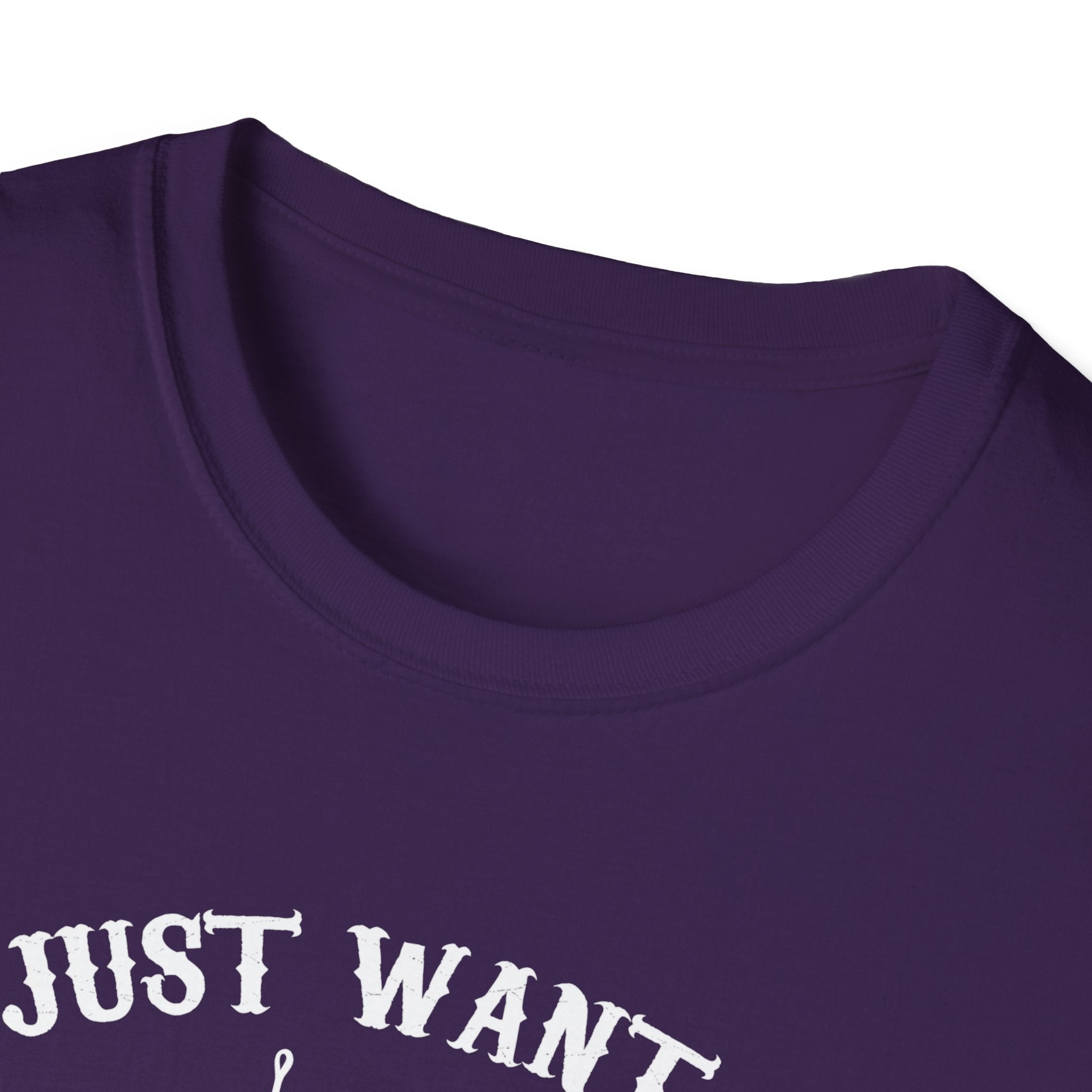 I Just Want to Fish Unisex Softstyle T-Shirt - Funny Fishing Apparel