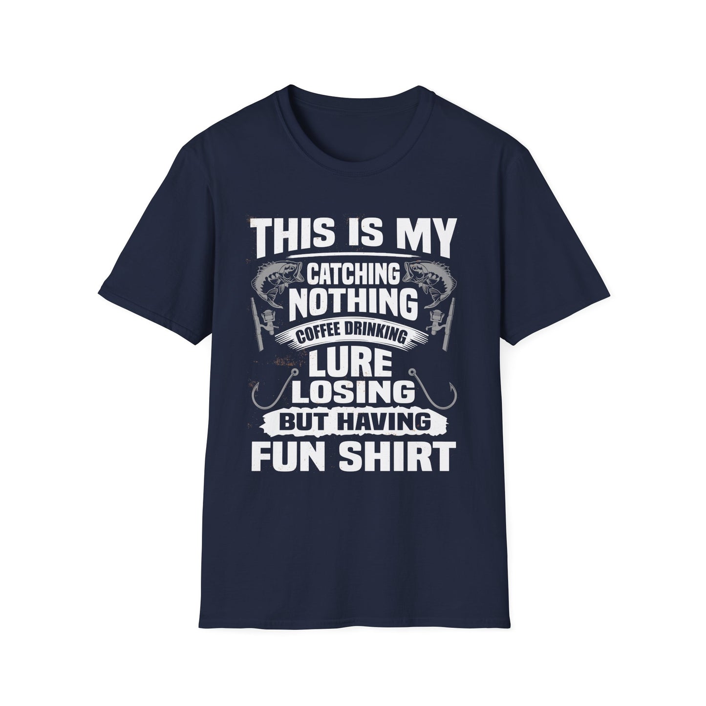 Fishing Humor T-Shirt, Fun Fishing Tee, Gift for Fisherman, Coffee Drinking Shirt, Casual Fishing Apparel, Outdoor Adventure Clothing