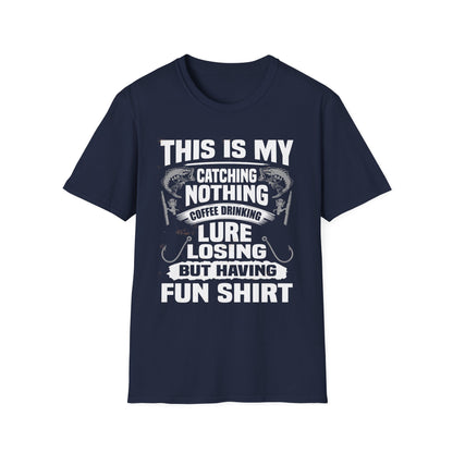 Fishing Humor T-Shirt, Fun Fishing Tee, Gift for Fisherman, Coffee Drinking Shirt, Casual Fishing Apparel, Outdoor Adventure Clothing