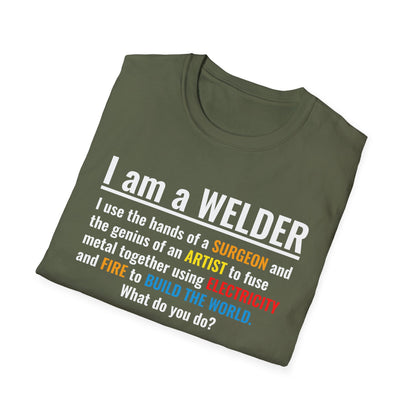 Welding Life Unisex Softstyle T-Shirt - 'I am a WELDER' Graphic Tee
