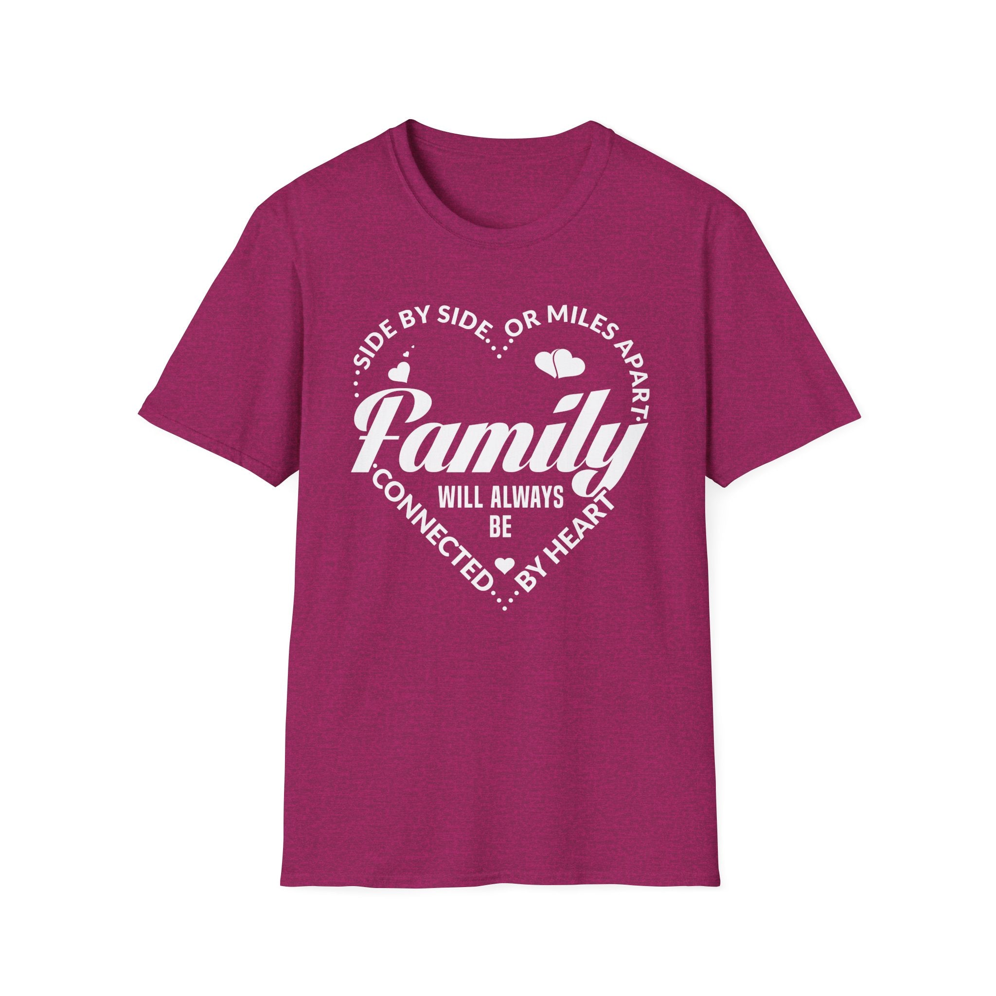 Family Quote Unisex Softstyle T-Shirt - Always Connected by Heart
