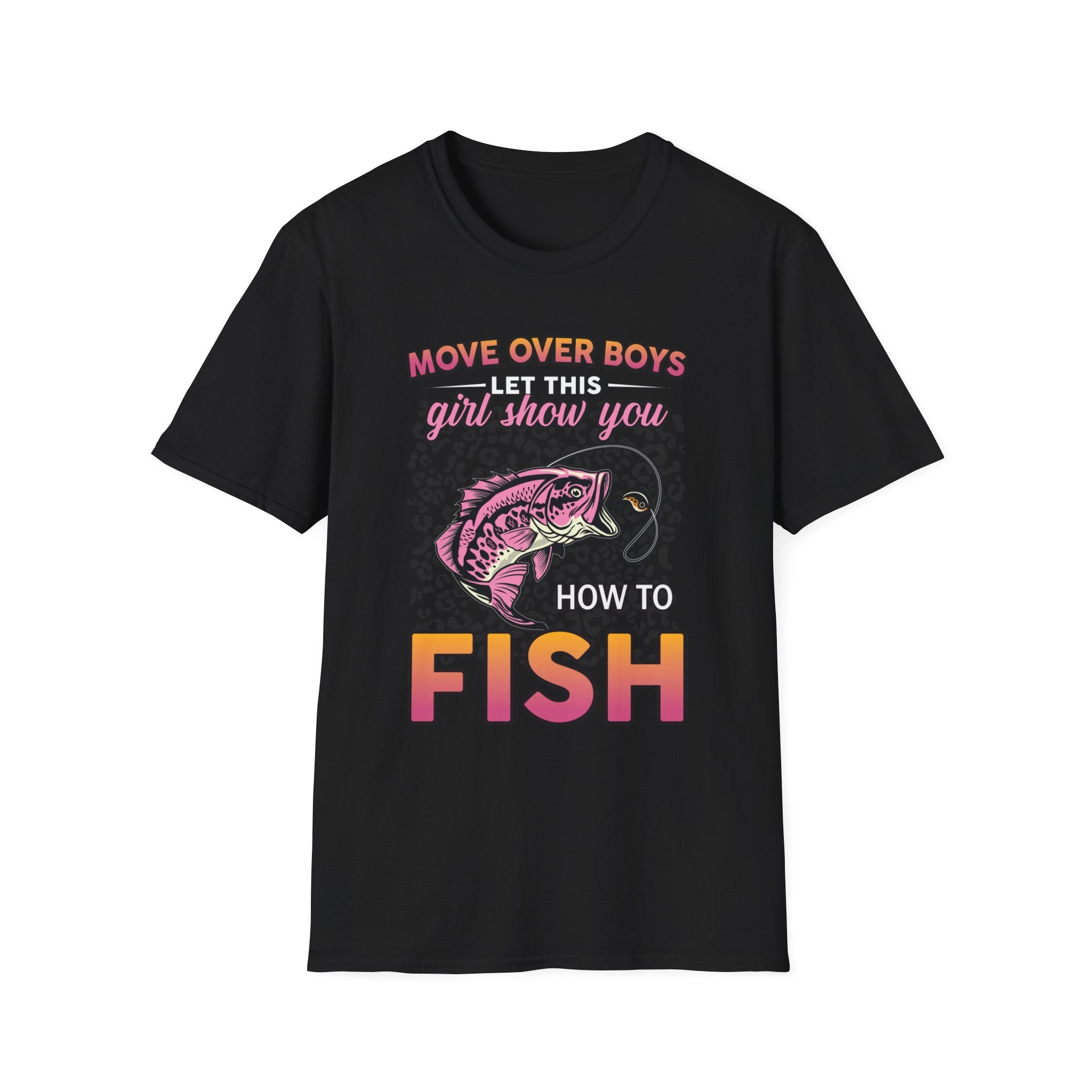 Fishing T-Shirt for Girls - 'Move Over Boys, Let This Girl Show You How to Fish'
