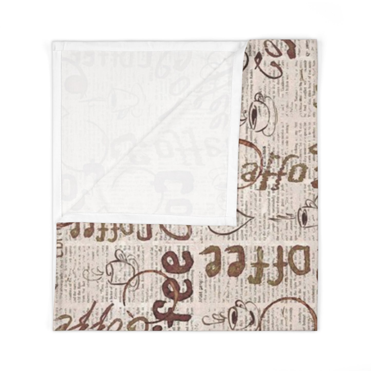 Coffee-Themed Baby Swaddle Blanket, Cute Baby Gift, Nursery Decor, Baby Shower Present, Cozy Receiving Blanket