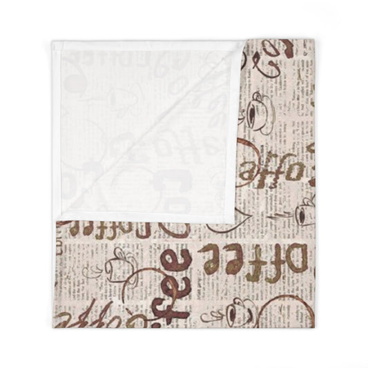 Coffee-Themed Baby Swaddle Blanket, Cute Baby Gift, Nursery Decor, Baby Shower Present, Cozy Receiving Blanket