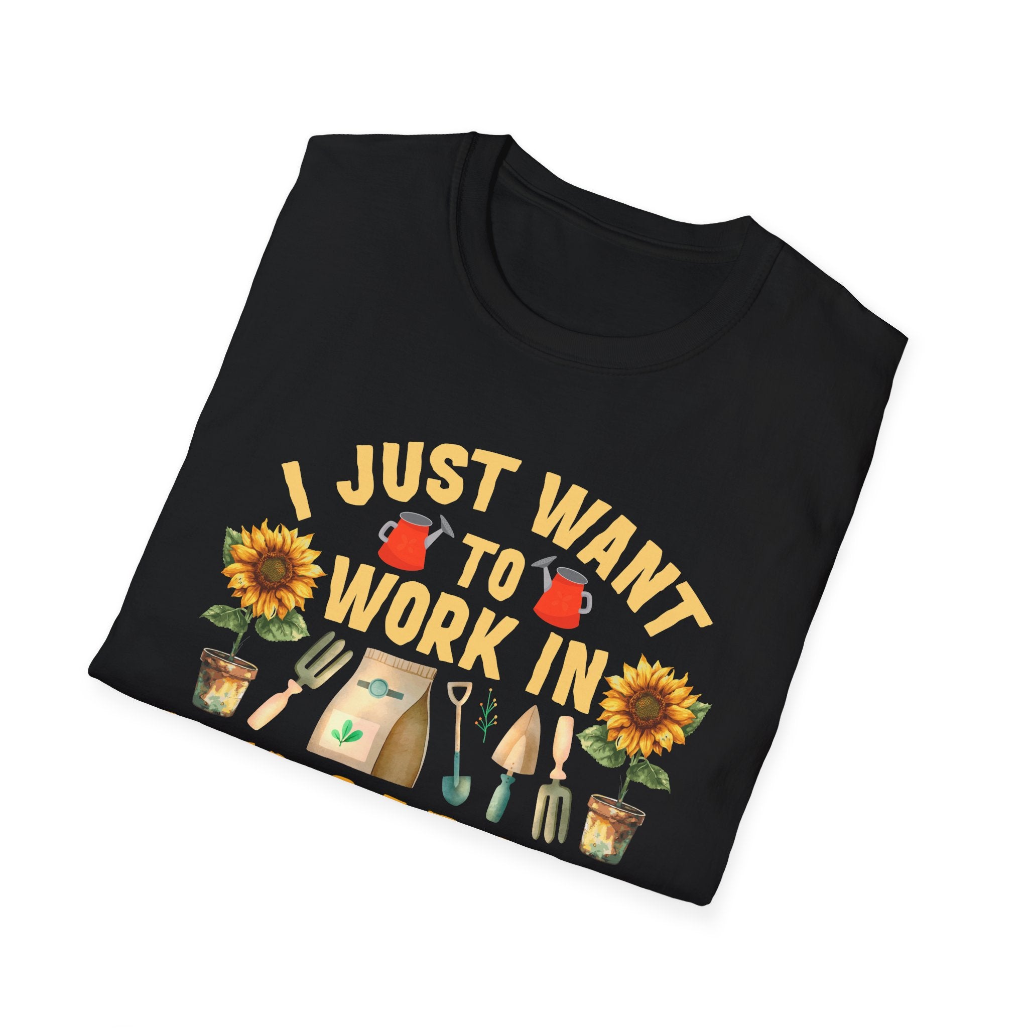 Gardening & Dog Lover Unisex T-Shirt - 'I Just Want to Work in My Garden and Hangout with My Dog'