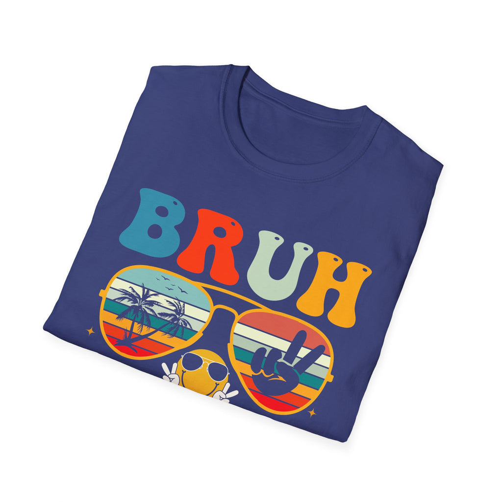Retro Fun T-Shirt: 'Bruh We Back' Graphic Tee for Summer Vibes, Perfect for Casual Days, Festivals, or Gift Ideas