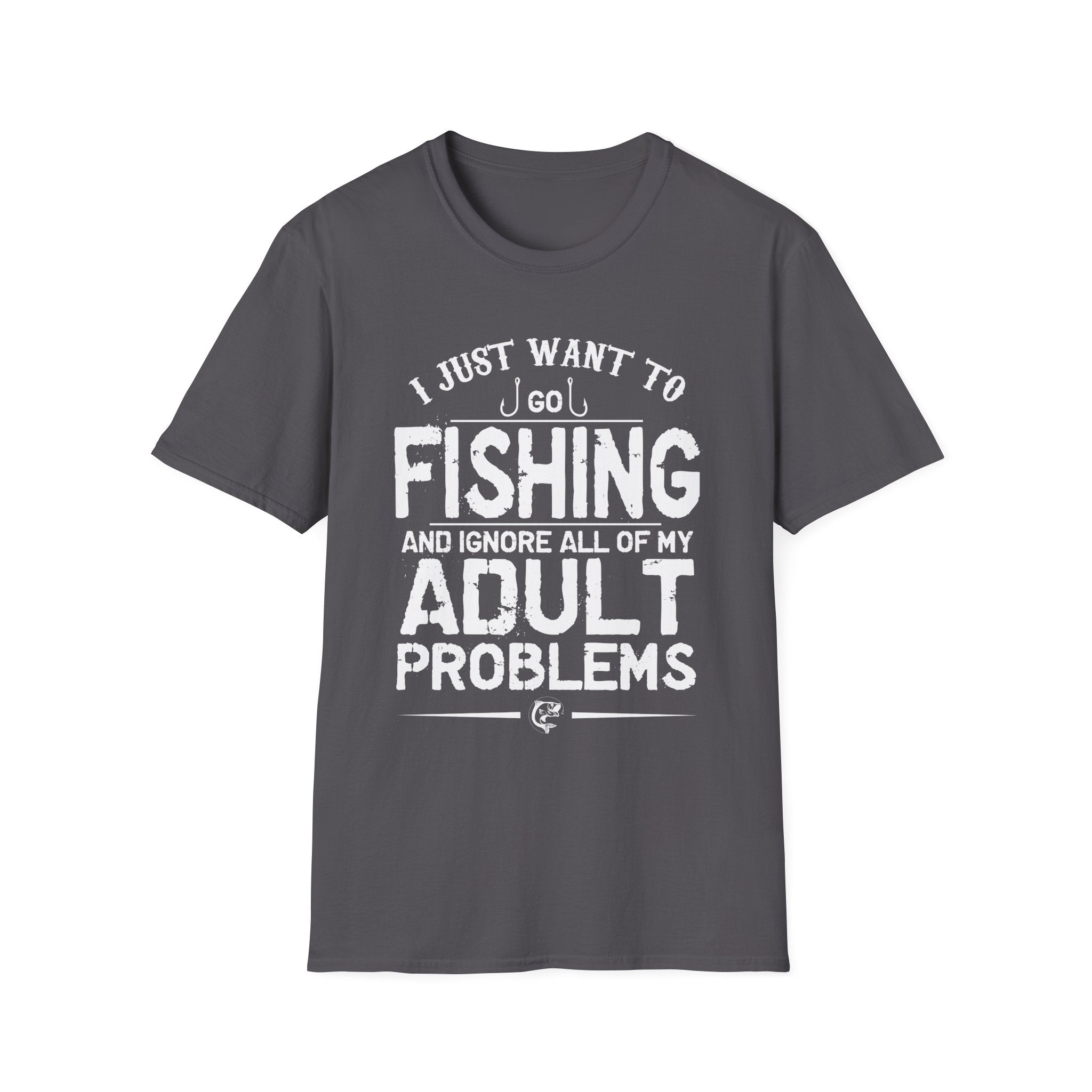 I Just Want to Fish Unisex Softstyle T-Shirt - Funny Fishing Apparel