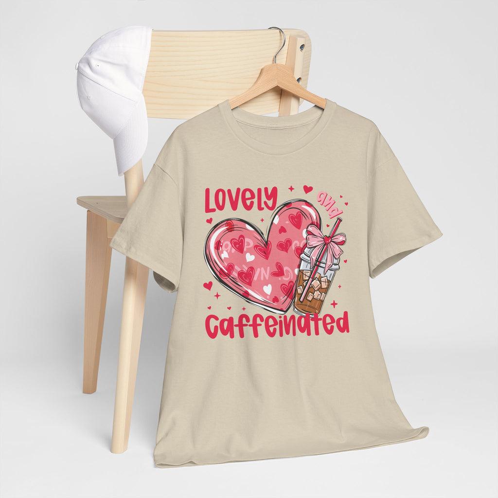 Lovely and Caffeinated T-Shirt — Valentine Coffee Heart Tee
