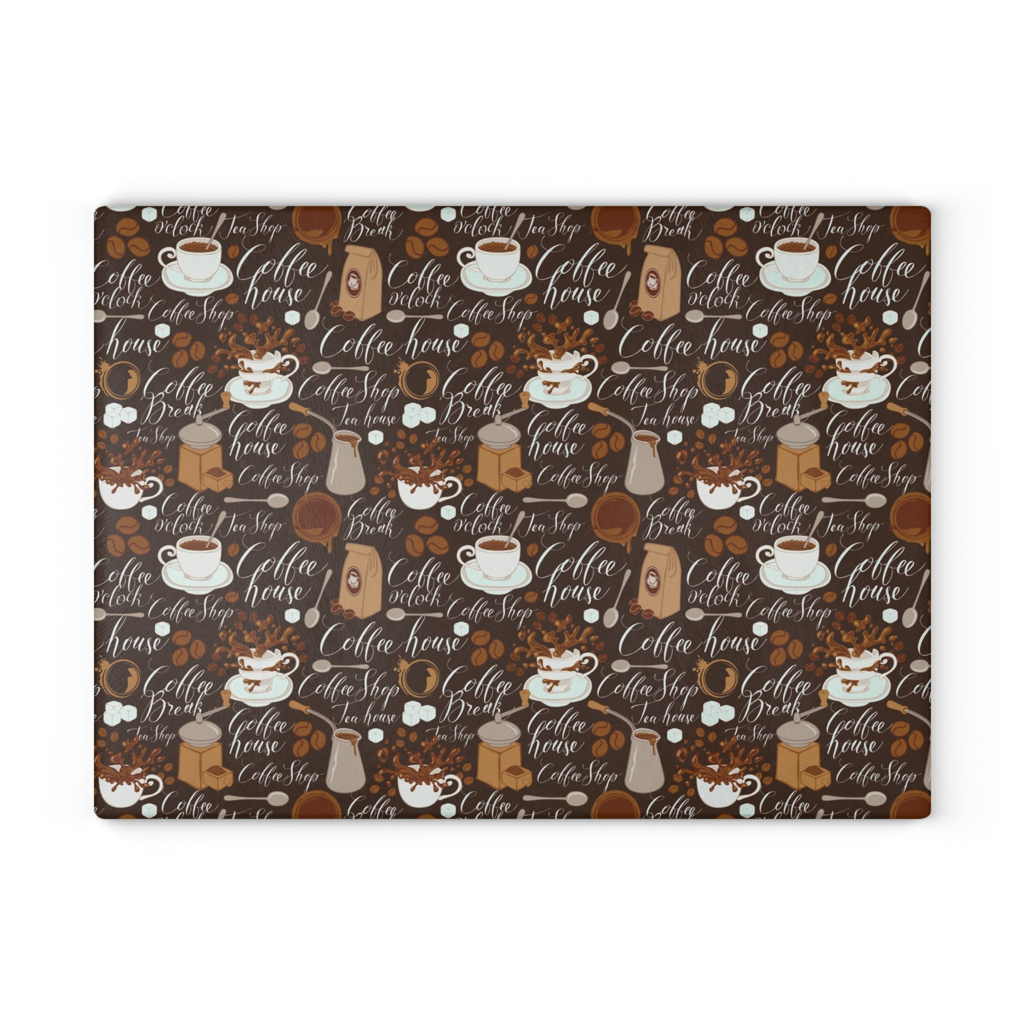 Coffee Lover's Glass Cutting Board | Kitchen Decor, Unique Gift, Home Cooking, Coffee-Themed Kitchenware, Modern Cooking Accessory