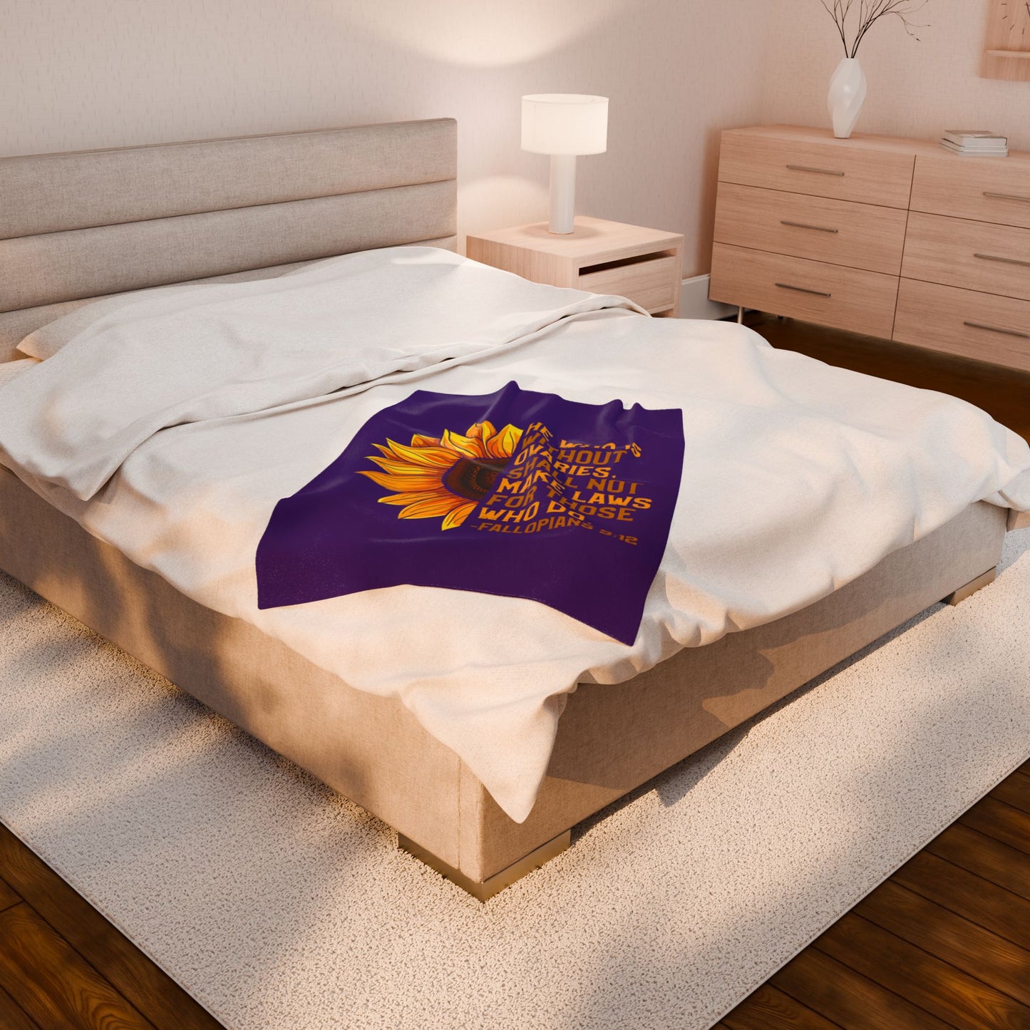 Sunflower Inspirational Plush Blanket, Cozy Throw for Home Decor, Gift for Friends, Unique Wedding Gift, Soft Blanket for All Seasons
