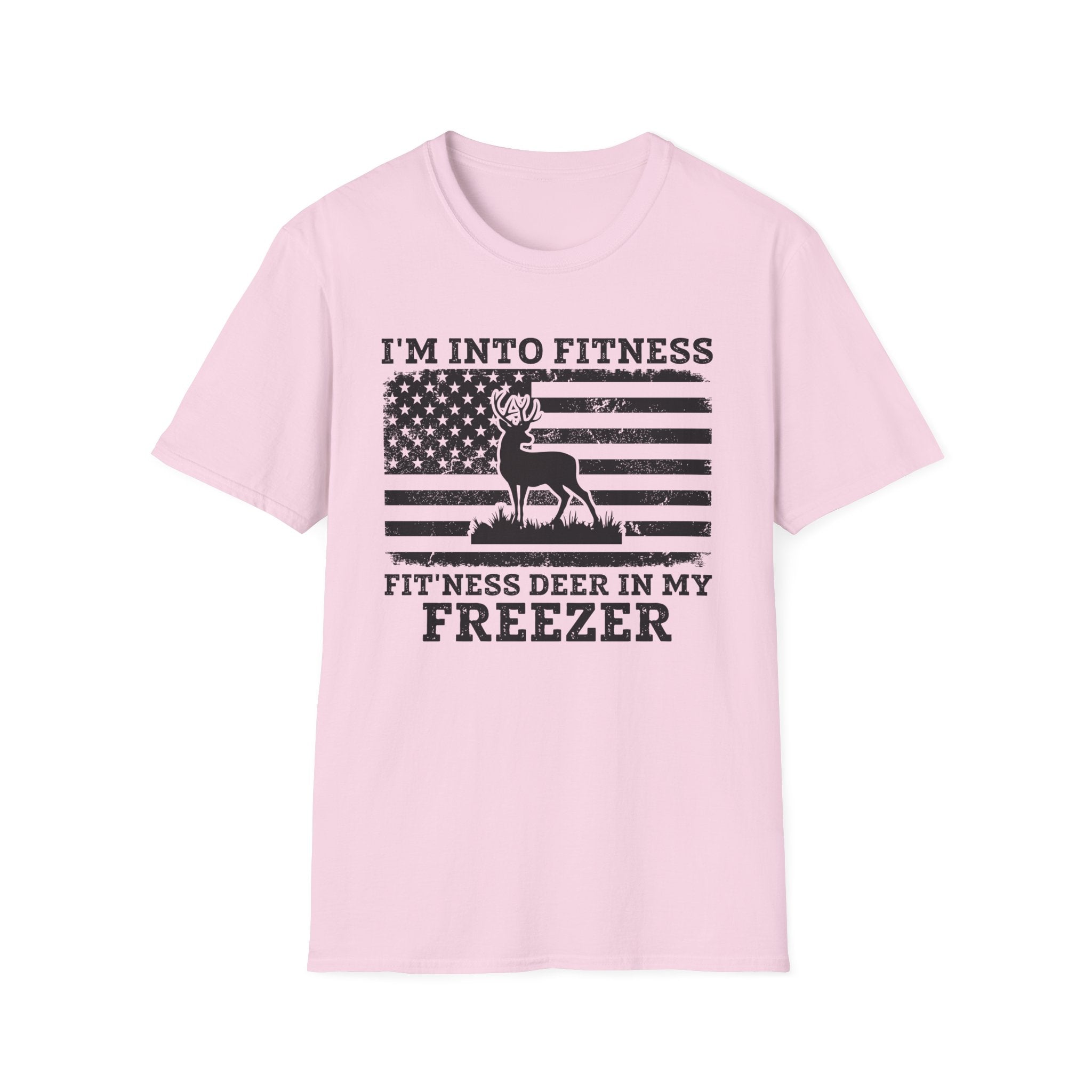 I'm Into Fitness Deer Graphic T-Shirt - Unisex Softstyle Tee for Outdoor Enthusiasts