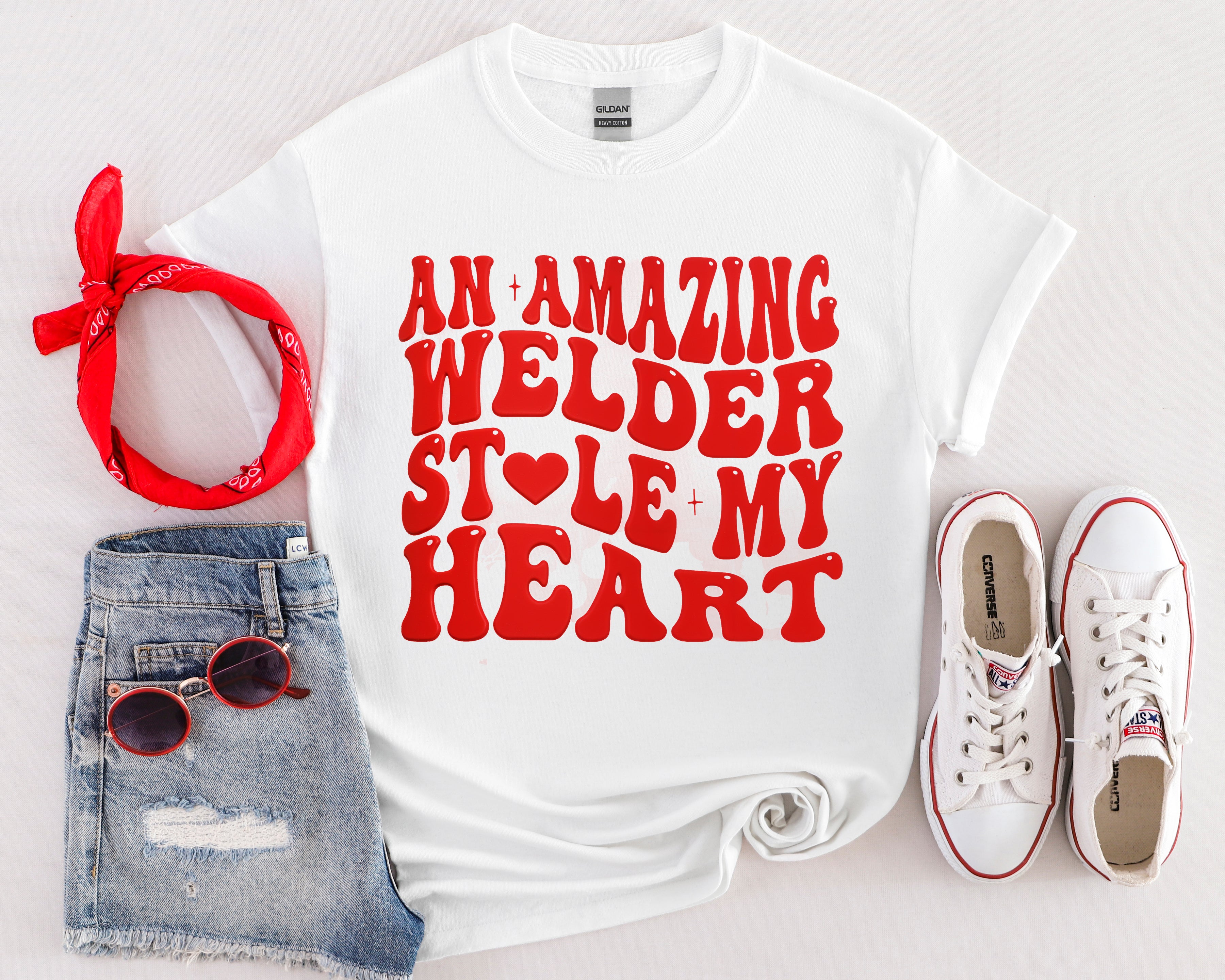 Amazing Welder Heart Unisex Softstyle T-Shirt