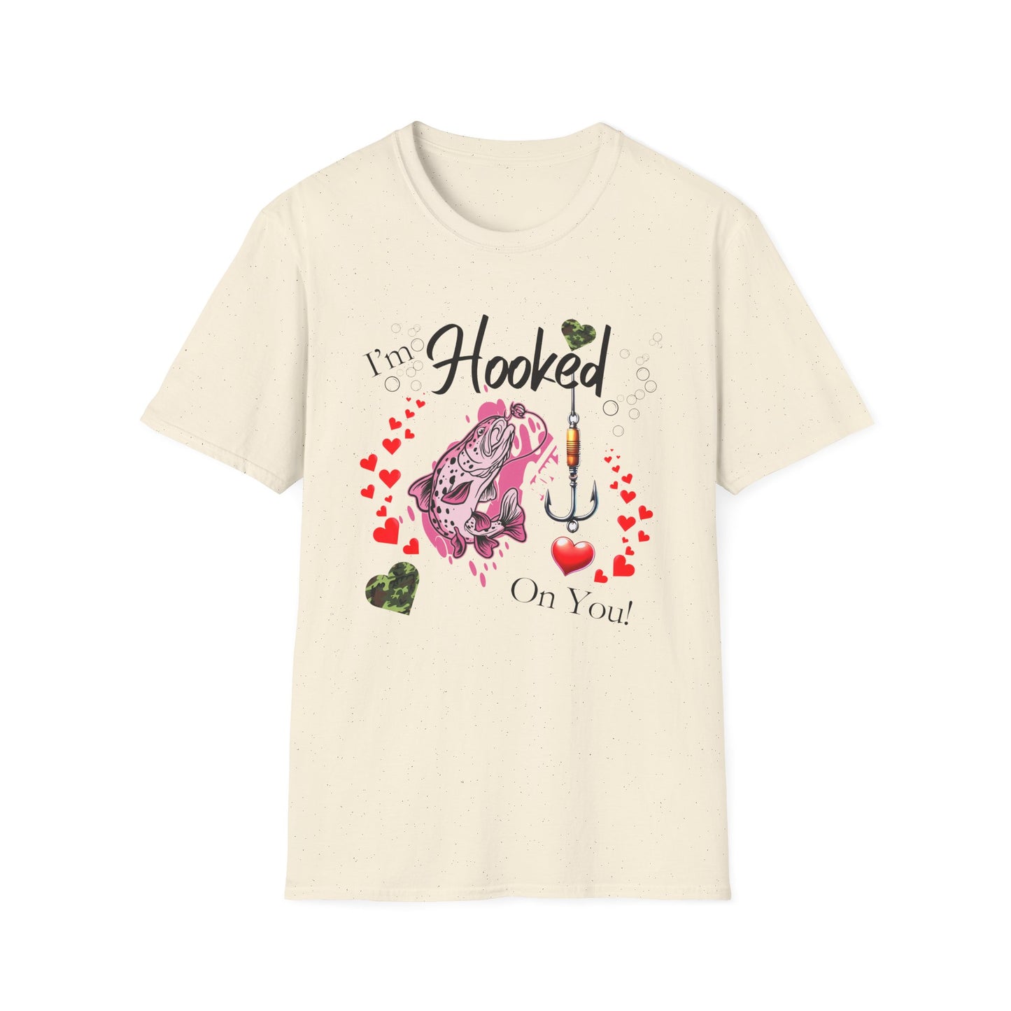 Valentine's Day Fishing T-Shirt - "I'm Hooked On You" Design for Anglers