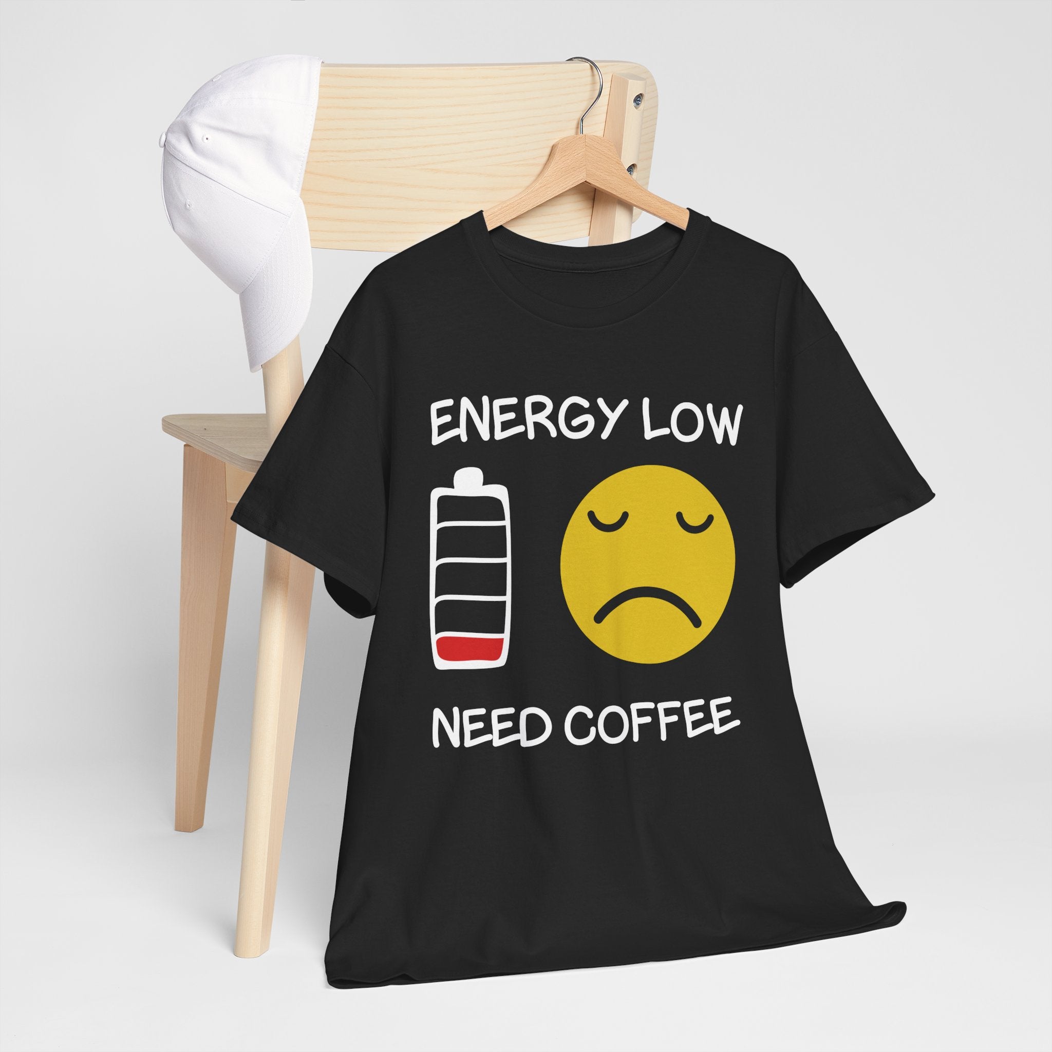 Coffee T‑Shirt — "Energy Low Need Coffee" Funny Tee