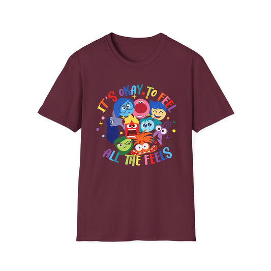 Emotional Expression T-Shirt - It's Okay to Feel, Feelings Tee, Comfortable Graphic Top, Gift for Self-Care, Mental Health Awareness