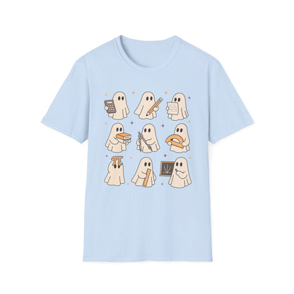 Teacher T-Shirt, Cute Ghost Design, Perfect for Fall, Trick or Teach, Unisex Tee, Gift for Teachers