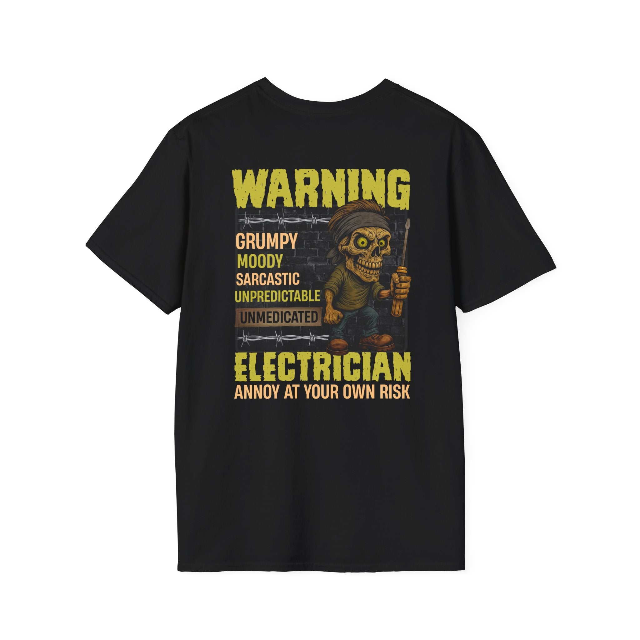 Warning Electrician Grumpy Mood T-Shirt, Humorous Tee, Gifts for Electricians, Sarcastic Shirt