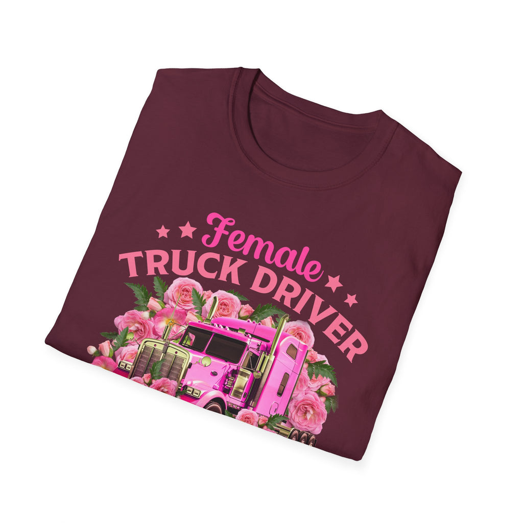 Female Truck Driver Floral T-Shirt | Gift for Women, Trucking Enthusiasts, Birthday Apparel, Inspirational Shirt, Casual Wear