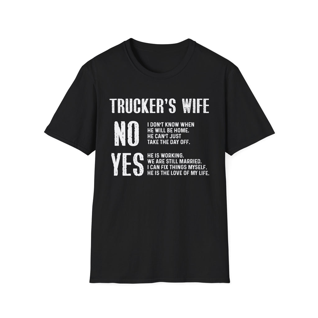 Trucker's Wife Tee, Funny Unisex Jersey Tee, Wife Gift, Trucker Apparel, Casual Humor T-Shirt