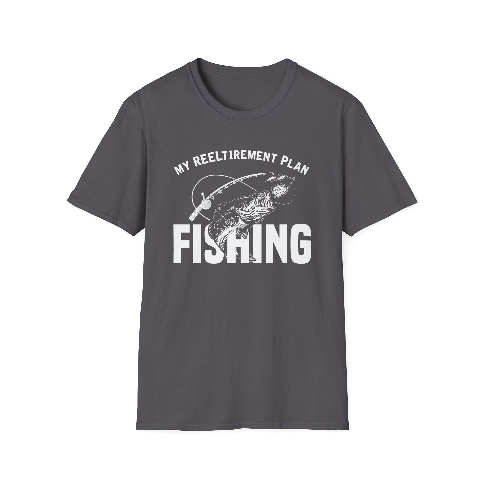 Funny Fishing Unisex Softstyle T-Shirt - My Reel Itirement Plan