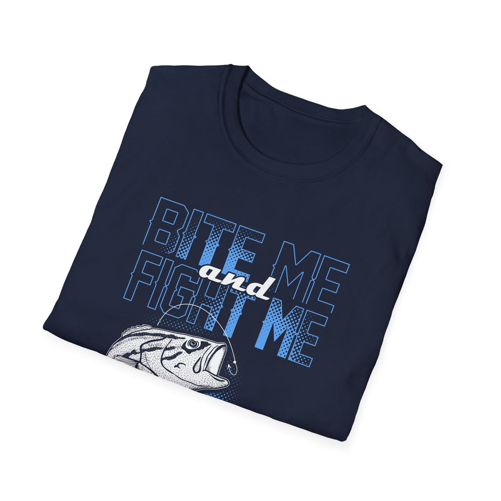 Unisex Softstyle T-Shirt - Bite Me and Fight Me Fishing Shirt