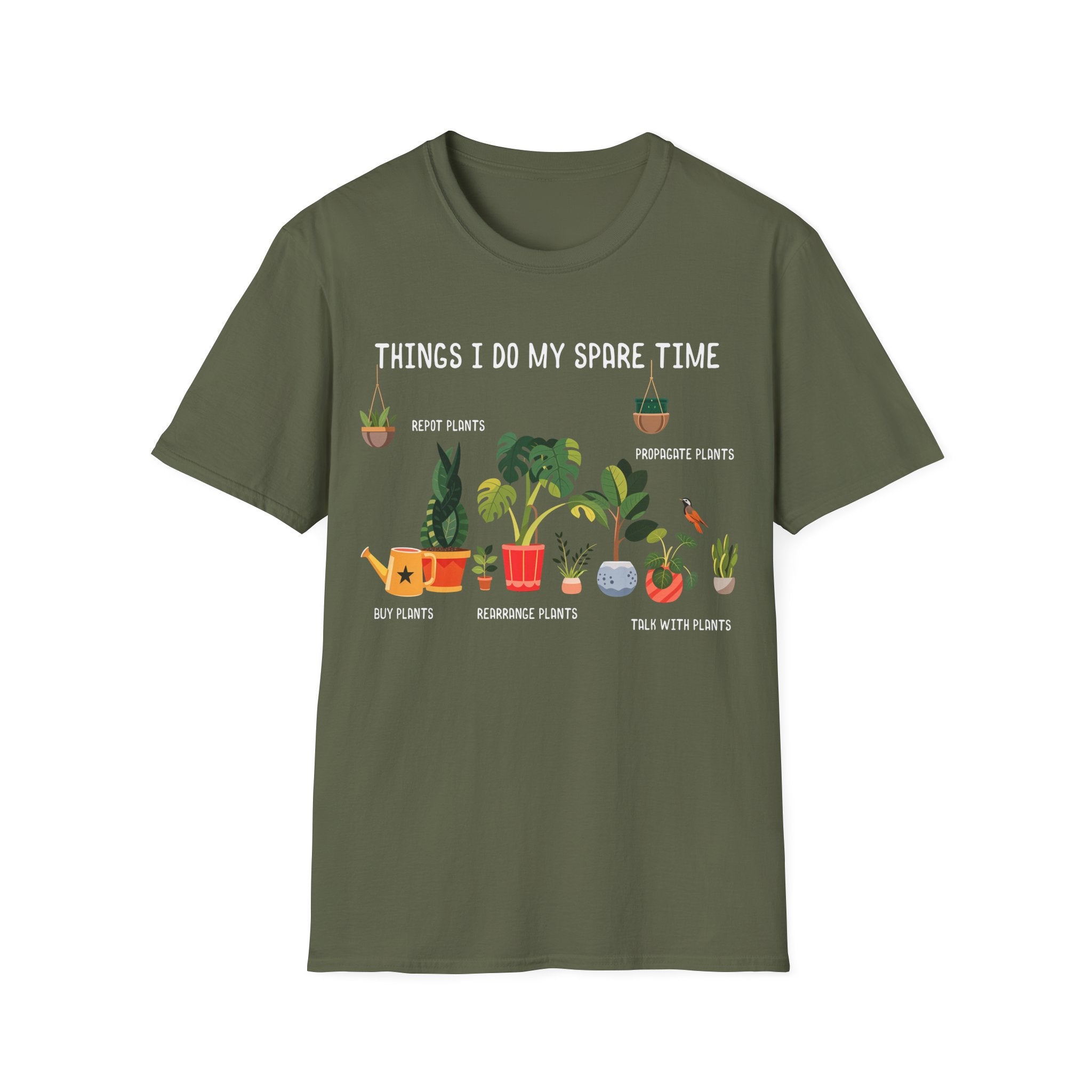Gardening Passion Unisex Softstyle T-Shirt - "Things I Do My Spare Time" for Plant Lovers