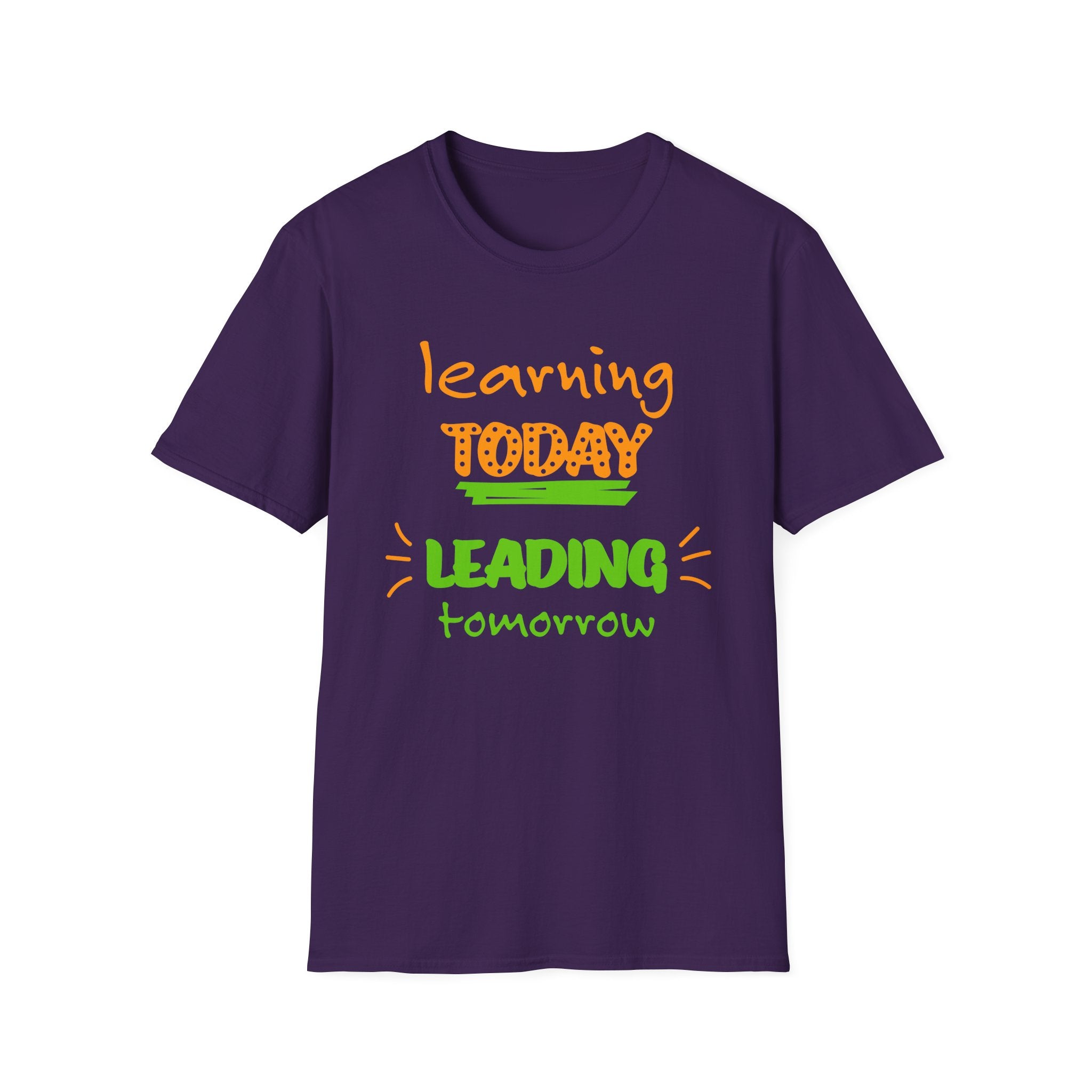 Learning Today Leading Tomorrow Unisex Softstyle T-Shirt, Inspirational Shirt, Back to School Gift, Teacher Appreciation Tee