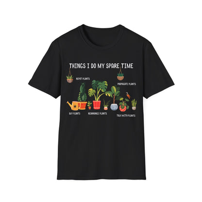 Gardening Passion Unisex Softstyle T-Shirt - "Things I Do My Spare Time" for Plant Lovers
