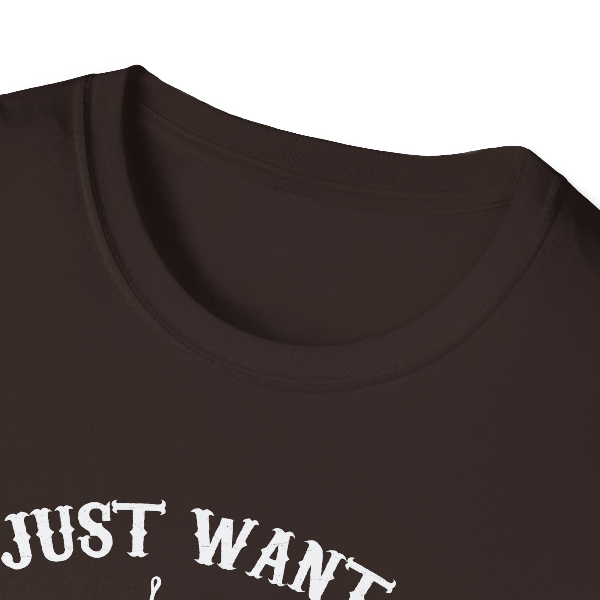 I Just Want to Fish Unisex Softstyle T-Shirt - Funny Fishing Apparel