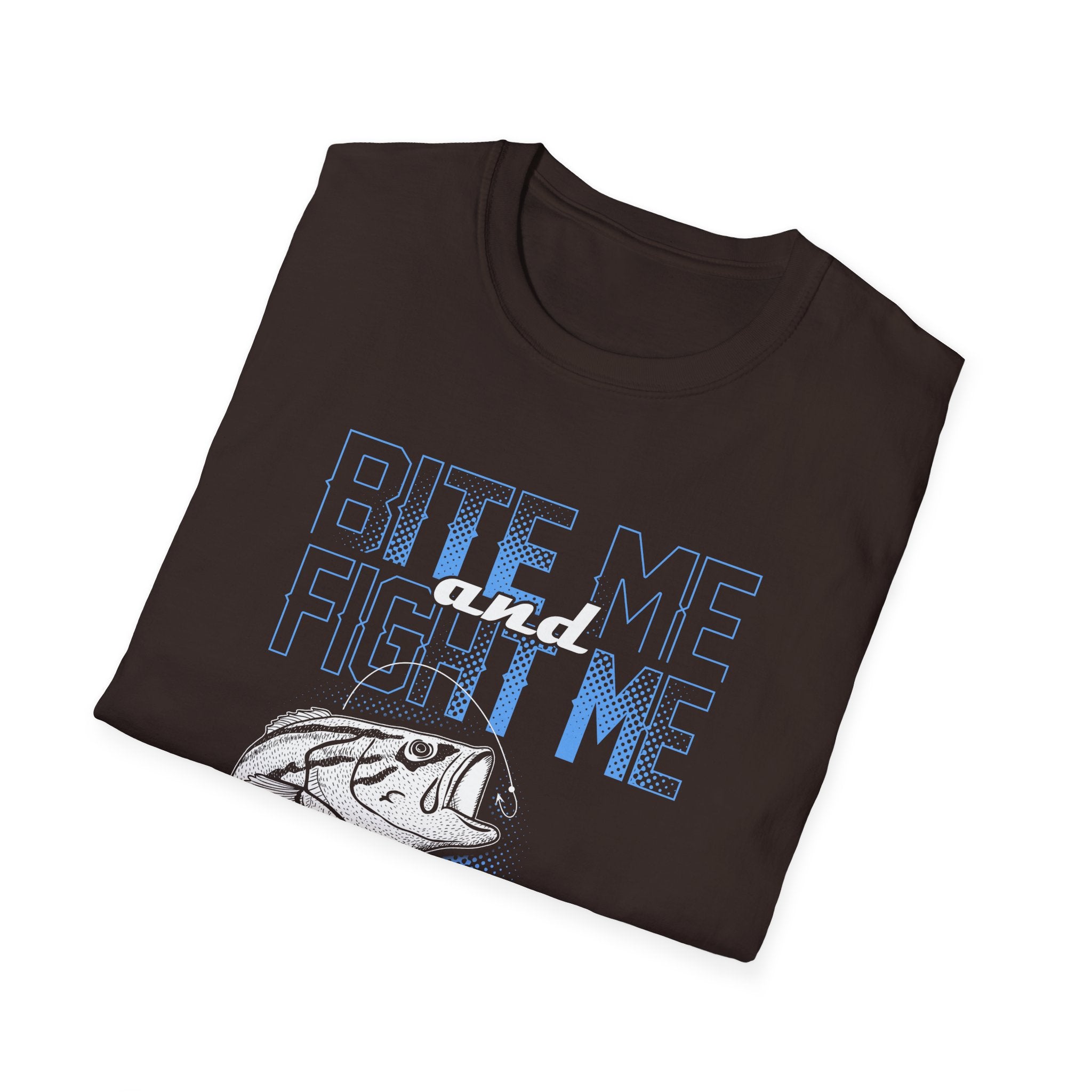 Unisex Softstyle T-Shirt - Bite Me and Fight Me Fishing Shirt