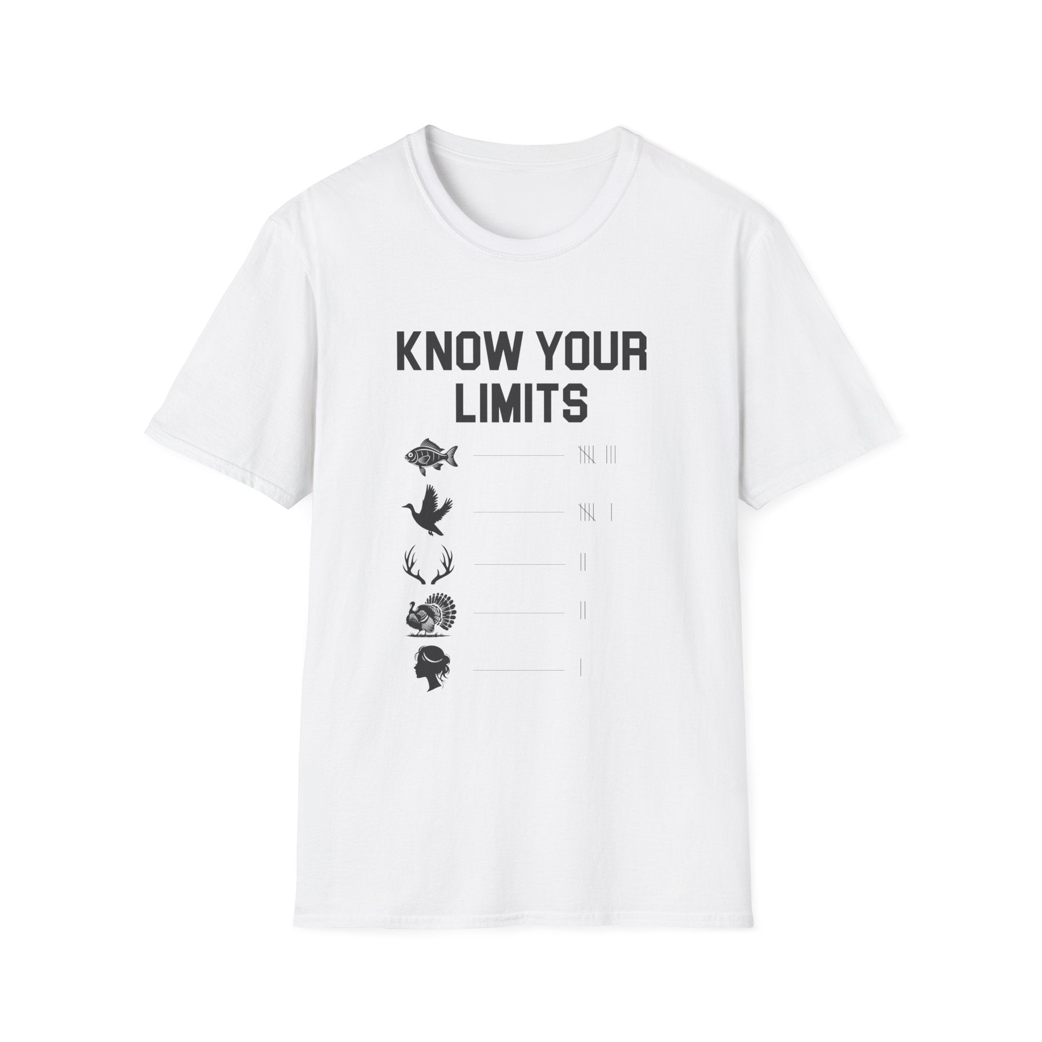 Unisex Softstyle T-Shirt - Know Your Limits | Motivational Tee, Gift for Nature Lovers, Inspirational Attire, Outdoor Adventure Shirt