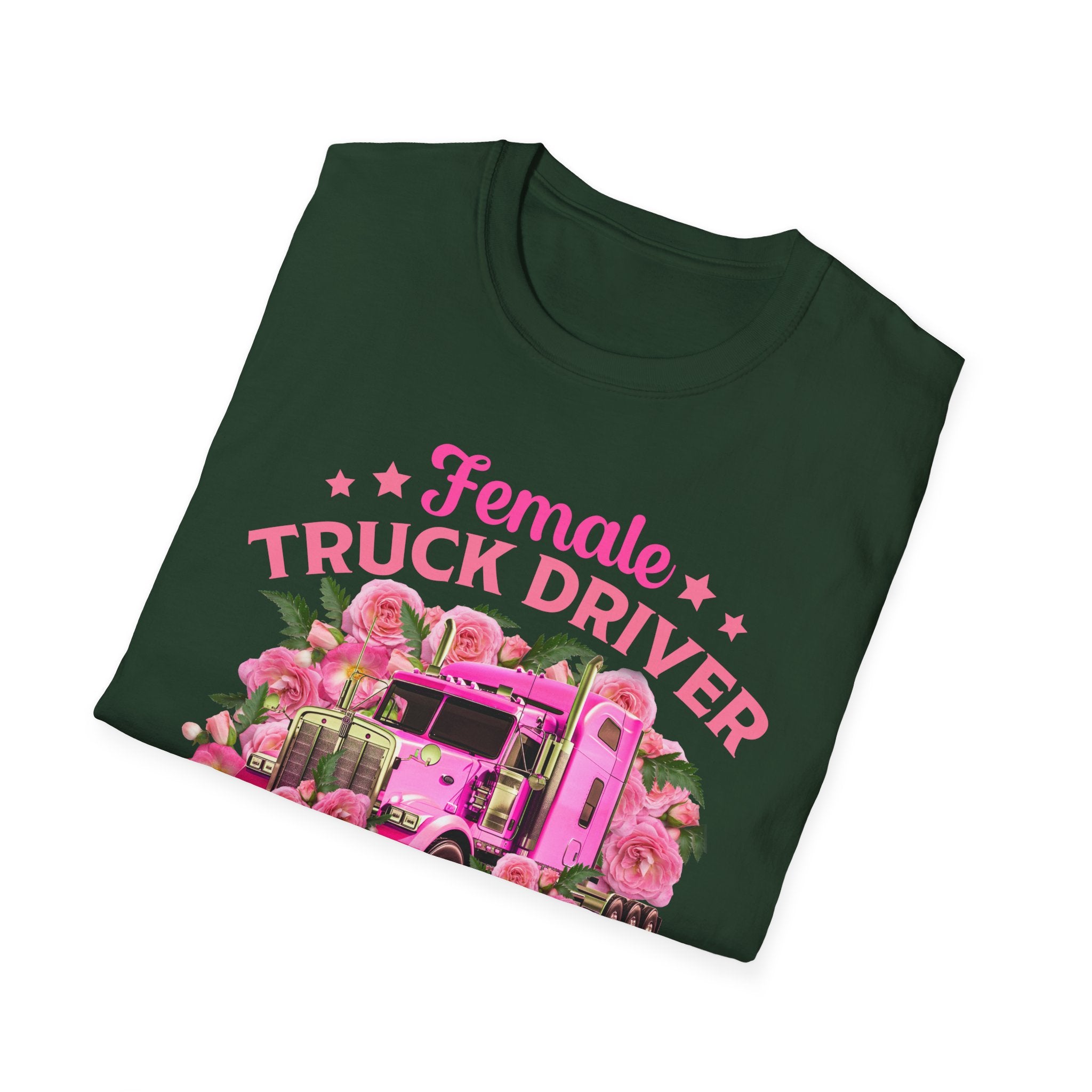 Female Truck Driver Floral T-Shirt | Gift for Women, Trucking Enthusiasts, Birthday Apparel, Inspirational Shirt, Casual Wear