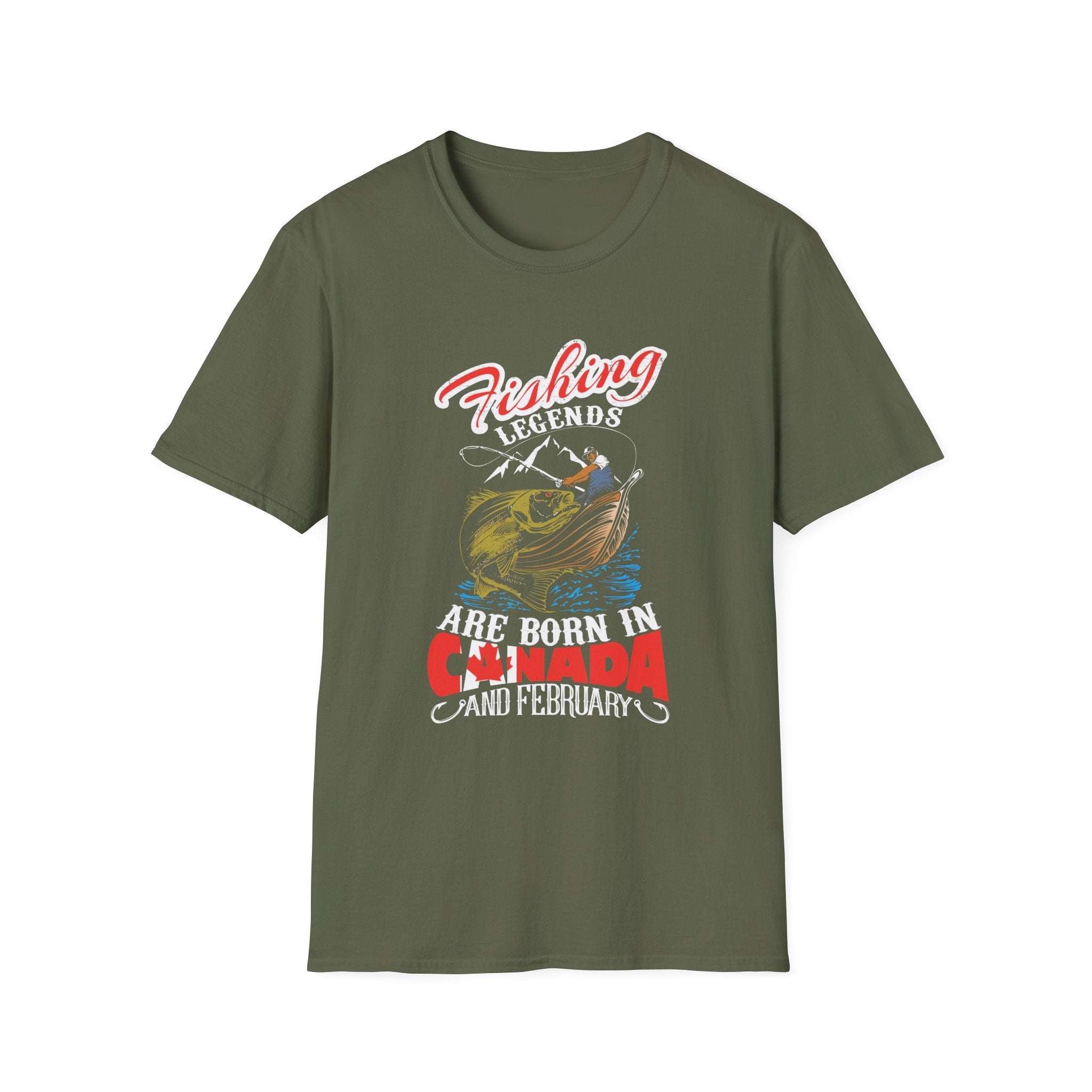 Canada Fishing Unisex Softstyle T-Shirt - Fun Graphic Tee for Outdoor Lovers
