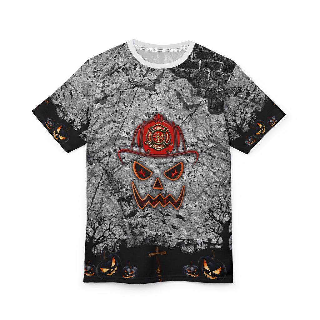Halloween Firefighter Tee, Spooky Unisex T-Shirt, Graphic Tee for Firefighting ,,,..